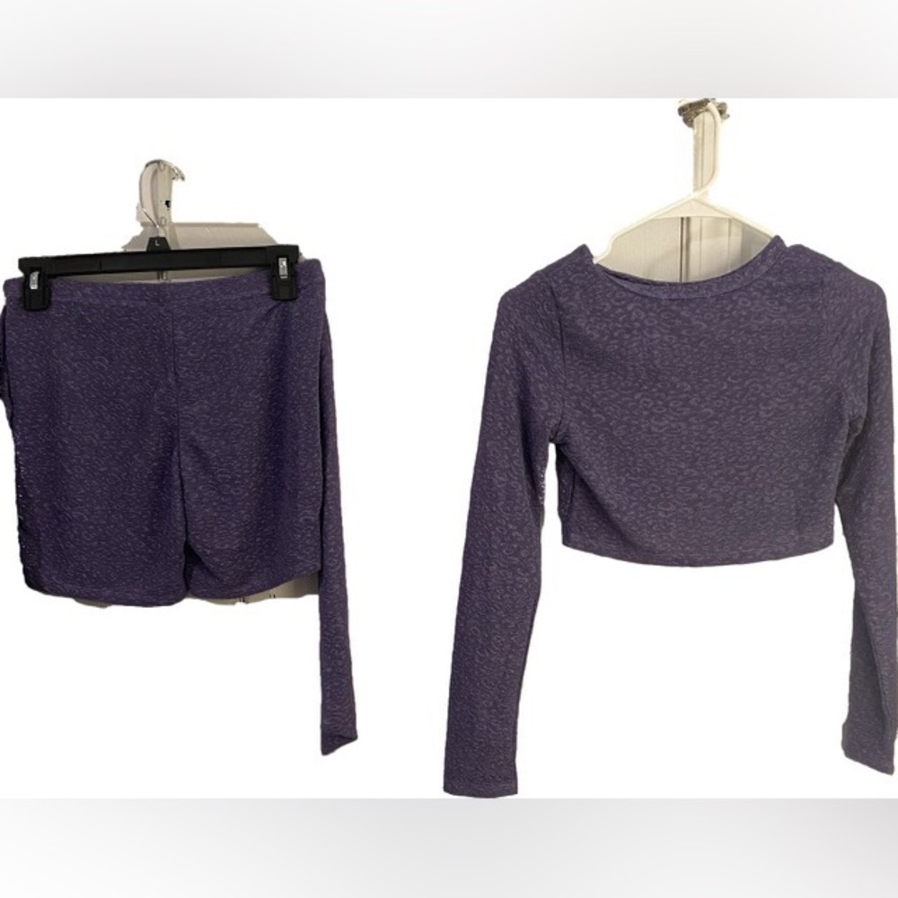 Purple two piece shorts set